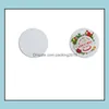 Christmas Decorations Festive Party Supplies Home Garden Sublimation Tile Ornament Pendant Hanging Decoration 3 Inch Rou Dh6Kz