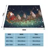 Blankets Christmas Reindeer Santa Flannel Throw Blanket Merry Year For Bed Travel Super Soft Plush Thin QuiltBlankets