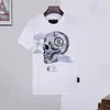 Maglietta da uomo SKULL Motivo geometrico Estate Casual Tee Fashion Ins Style Top Streetwear Allentato Sport di alta qualità Hip-hop Mature Trendy TAWKG