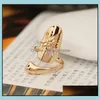 Band Rings Jewelry 10Pcs/Lot Exquisite Cute Retro Queen Dragonfly Design Rhinestone Plum Snake Gold/Sier Ring Finger Nail Epacket Ship Drop