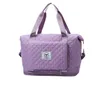 Fällbar resväska quiltad bomullsgym Yoga påse Kvinnor rosa duffelväska för kvinnor våt torr separering på handväskor bolso 220630