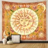 Filt mandala tapestry vit svart sol och måne vägg hängande tarot hippie vägg tapestys hem Dorm Pack Inventory grossist