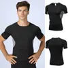 Men Short Sleeve Fitness Elastic Running Sport T shirt Compression Shirts Bodybuilding Apparell Tights Quick Drying Tops S 2XL 220620