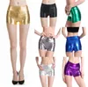 Shiny Metallic Rave Shorts Femmes Hot Pants Festival Disco Dance Shorts d'entraînement Argent Or Rose Bleu M L XL XXL