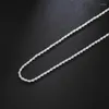 Kedjor Sterling Silver 2mm 16/18/20/22/24 Inch Twist Rope Chain Halsband för kvinnliga män Fashion Jewelry Giftchains