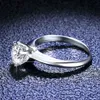 Trendy Claws Design Crystal Zircon Engagement For Women Wedding Rings Jewelry Gift Moissanite Fashion Y220429