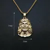 Pendant Necklaces Hip Hop Rhinestones Paved Bling Iced Out Gold Color Stainless Steel Jesus Piece Pendants Necklace for Men Rapper Jewelrype