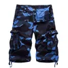 Shorts masculinos cargo de carga masculina de bolso casual esportivo de camuflagem de camuflagem de joelho de joelho suor de rua de rua