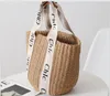 Fashion Lagar Summer Beach Shoulder Bag Wicker Woven Female Totes Straw Shopping Bags Casual Rattan Women Handbags Large Capacity Lady Buckets Bag