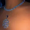 Chokers azul rosa zircônia cubica cz de dois tons cor miami colar de corrente cuba de elos gelada fora chank hip hop masculina joalherychokers godl22