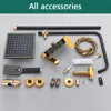 Black Gold Shower Faucet Set Space Aluminum Rainfall Bathroom Shower Mixer Faucets with Bidet Hot Cold Water Mixer Tap