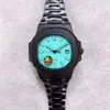 Patekp montre pour homme de qualité supérieure 40 mm automatique mécanique montres de luxe style complet classique en acier inoxydable fermoir coulissant bleu noir Montre de luxe Nautilut montre-bracelet