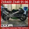 Green black Body Kit For KAWASAKI NINJA ZXR 400 CC ZX-4R ZXR400 91 92 93 94 95 96 Cowling 138No.26 ZX4R 400CC ZX 4R ZXR-400 1991 1992 1993 1994 1995 1996 ABS Full Fairings