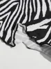 Y2k verão preto e branco Padrão de zebra fofo CAMI TOP MULHERES GRUNGE VINTAGE PRIMAGEM SEXY RUUCHED SPAGHETTI Strap Top 220607