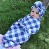 Regenboog plaid luipaard baby swaddle wrap deken wraps dekens kinderdagverblijf beddengoed handdoekje baby baby gewikkeld doek met hoed 2 stks/set