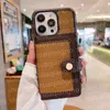 Designer Wallet Phone Cases For iPhone 15 Pro Max 14 13 12 Pro 11 XS X XR Shell Fashion Luxury Brand Card Holder Credit Pocket Coin Purse Brown Flower Shockproof Cover