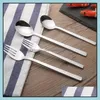 Spoons Flatware Kitchen Dining Bar Home Garden Dinning 304 Stainless Steel Forks Metal Glossy Polish Dinner Bk Sale Drop Delivery 2021 Fi