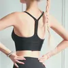 Yoga outfit sexig y-typ förlängde verison vadderad gymträning bras kvinnor naken-feel tyg vanlig sport fitness skörd topsyoga