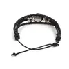 New 12 Constellation Zodiac Sign Black Braided Leather Bracelet Leo Taurus Gemini Woven Glass Dome Jewelry Men Women Bracelet GC1044