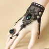 Fili di perline 1PC Fashion Style Women Handmade Black Rose Lace Flower Drop Bracciale Slave Set Lolita Gothic Ball Retro Bridal Lars22