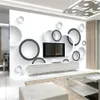 Wall TV background wall wallpaper custom murals modern minimalist 3D wallpaper painting black and white circles wallpapers