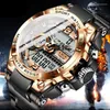 Montres-bracelets LIGE Marque Diver Montre Numérique Sport Militaire Montres Mode Étanche Montre-Bracelet Électronique Hommes 2022 Relogio Masculin