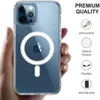 Transparent Clear Acrylic och TPU Magnetic Cases Socktillverkande telefonskydd för iPhone 13 12 Mini 11 Pro XR XS Max 8 7 Plus med detaljhandelslåda Kompatibel Magsafe Charger -fodral