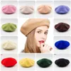 Klassiska kvinnor basker fransk konstnär varm ull vinter beanie hatt mössa vintage platt basker hattar fast färg elegant lady vinter möss j220722