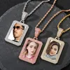 Pendentif Colliers Diamant Petit Carré Po Cadre Solide DIY Creative Collier Collection Personnalisée Couple Hip Hop CollierPendentif