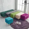 Muebles de sala de estar al por mayor taburete otomano de moda de lujo de lujo delicado cómodo banco de pisos de terciopelo