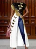 Casual Gold Long Dress Elegant Women Short Sleeve Loose Pullover Fashion O Neck High Slit Party 220713