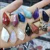 Arts And Crafts Arts Gifts Home Garden Gold Edge Faceted Natural Crystal Geometry Stone Charms Rose Quartz Pendants Trendy Dhoxd