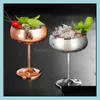 Wine Glasses Drinkware Kitchen Dining Bar Home Garden Stainless Steel Mouth Plate Style Champagne Cocktail Glass Creative Metal Restauran