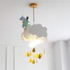 Pendant Lamps Nordic Minimalist Timely Rain Cloud Children Chandelier Creative Boy Girl Bedroom Children's RoomPendant