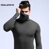 Men's Thermal Underwear Elastic Cotton Mens Winter Turtleneck Tops Male Clothes T Shirt XXXL Big Size Man Long Sleeve Undershirt Men