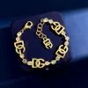 Moda nuevo diseño Charm Ladies Pulseras ahuecan las letras G con diamantes Pulsera de mujer chapada en oro de 18 quilates Joyería de diseñador DG-242Q