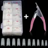 500pcs Box Artificial Nail Tips Full Cover s Colored With False s Cutter Coffin French Fake Manicure Tools 220716