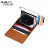 Maras Dream Business ID Kreditkortsinnehavare Män och kvinnor Metal RFID Vintage Aluminium Box Pu Leather Wallet Note Carbon 220520