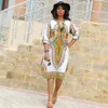 Fashion-3XL Plus Size Whole African Clothes Dashiki Dress for Women Casual Summer Hippie Print Dashiki Fabric Femme Boho Robe 228L296y