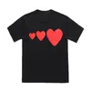 Jouer à Mens T-shirt Designer CDG broderie Red Heart Comes des Casual Women Shirts Badge Quanlity Tshirts Cotton Coton Stén d'été