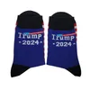 Mens Women Trump Socks Jag kommer att vara tillbaka bomullsfesttillbehör Republikanska gåvor Strumpor 2024 Amerikansk val JY1122