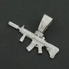 Подвесные ожерелья горячие продажи нового трехмерного алмазного пистолета кубинское ожерелье Мужское прохладное доменное износ.