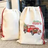 Süblimasyon boş Santa çuvalları diy kişiselleştirilmiş çekme çantası Noel hediye çantaları cep ısı transferi yeni yıl wll1545