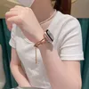 Bracelet en métal réglable Bracelet en acier inoxydable pour Apple Watch 45mm 41mm 44mm 42mm 40mm 38mm Bandes Luxe Femmes Bracelet iwatch Série 7 6 5 4 3 Bracelet Lien