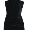 Party Dresses Black Strapless Velvet Evening Dresses Sleeveless Simple Elegant F 220823