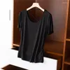 Magliette da donna Estate Moda Donna Indietro Scava Fuori Croce Casual T-shirt basic Top Lady Tinta unita Manica corta Modale Tee S76Donna