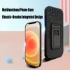 Étuis de téléphone avec support magnétique multifonctionnel pour iPhone 13 12 Pro Max support pliant multi-angle armure hybride couverture antichoc coque dure