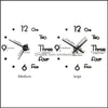 Väggklockor heminredning trädgård digital klocka 3d spegel yta klistermärke tyst kontor sovrum droppleverans 2021 tvrp7