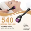 Microneedle Roller Dermaroller 540 vraies aiguilles en titane traitement anti-perte de cheveux repousse des cheveux 0,2 mm à 3,0 mm de longueur 540 broches système d'infirmière cutanée