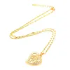Anhänger Halsketten Gold Muslim Herz Islamische Halskette Damen Zirkon Romantischer religiöser Schmuck GeschenkAnhänger